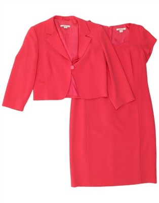 Marella Damen 1 Knopf 2-teiliges Set UK 14 Large rosa Triacetat AS04