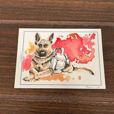 1/1 Fallout Hidden Vault Exclusive Sketch Card Armored Dogmeat April Reyna