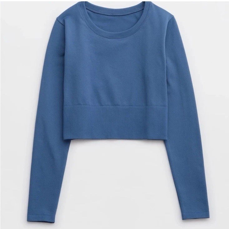 Offline By Aerie Seamless Crop Top Long Sleeve Size Medium