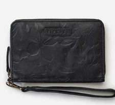 Rip Curl K-ROO RFID KANGAROO LEATHER WALLET Travel Passport Purse - LWLFF1 Black