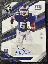 2021 Panini Limited Football Rookie RC Auto Azeez Ojulari #/75 New York Giants