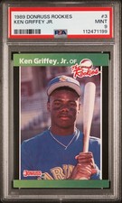 1989 DONRUSS ROOKIES #3 KEN GRIFFEY JR. ROOKIE RC PSA 9