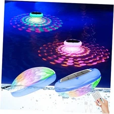 Solar Floating Pool Lights, USB Rechargeable Pool Lights with Remote, 2 PCS