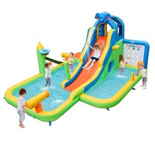 Inflatable Water Slide Kids Bouncy Castle Water Park Jumper House w/ Splash Pool