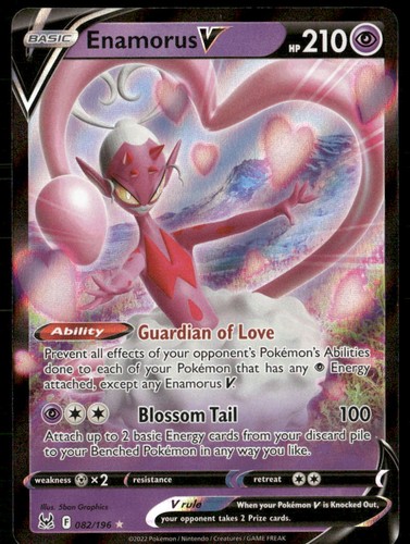 ENAMORUS V 082/196 HOLO ULTRA RARE LOST ORIGIN POKEMON NM