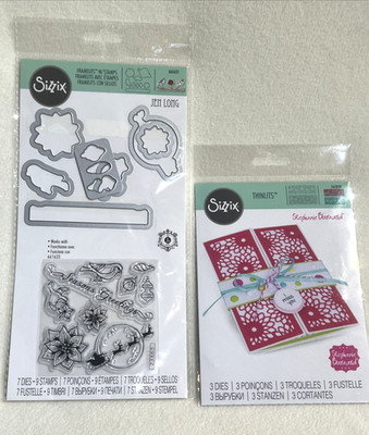 2 NEW Sizzix Pkgs ~ HALF CARD PANELS Thinlits  561839 /Framelits & Stamps 661631