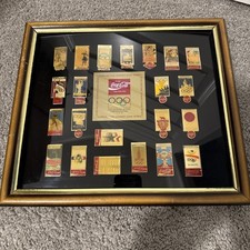Coca Cola Collector's Series 22 Pin Historic Summer Olympics Games Set, Framed
