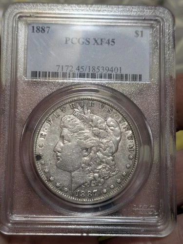 1887 Morgan Silver Dollar PCGS CERTIFIED XF45