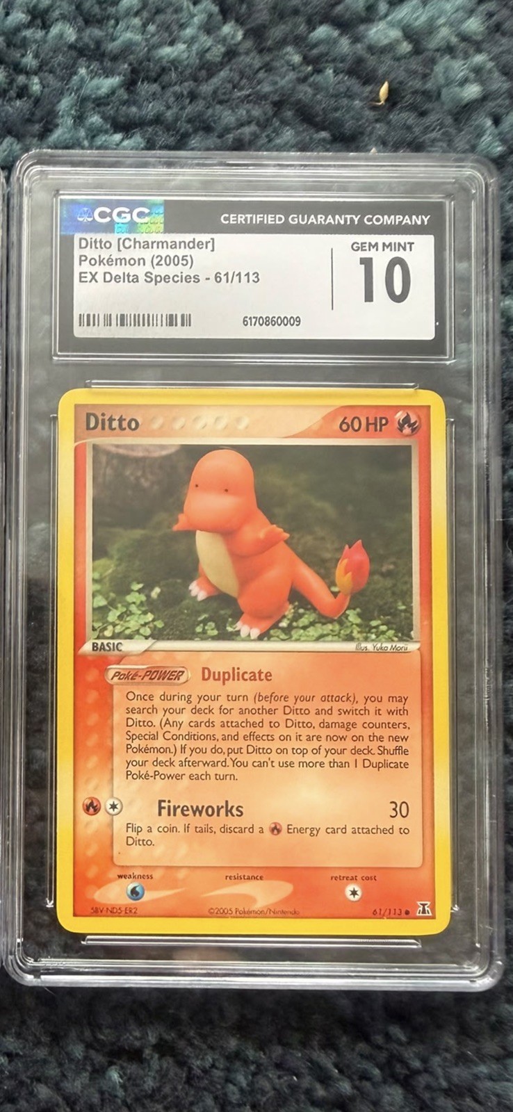 CGC 10 Ditto [Charmander] common EX Delta Species 2005 Pokemon Card 61/113