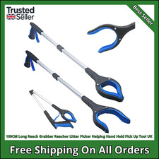 109CM Long Reach Grabber Reacher Litter Picker Helping Hand Held Pick Up Tool UK