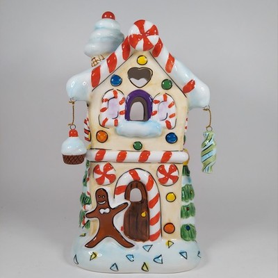 Elements Ceramic Hand Painted Christmas Wonder, Votive House, Candy Shop 10''