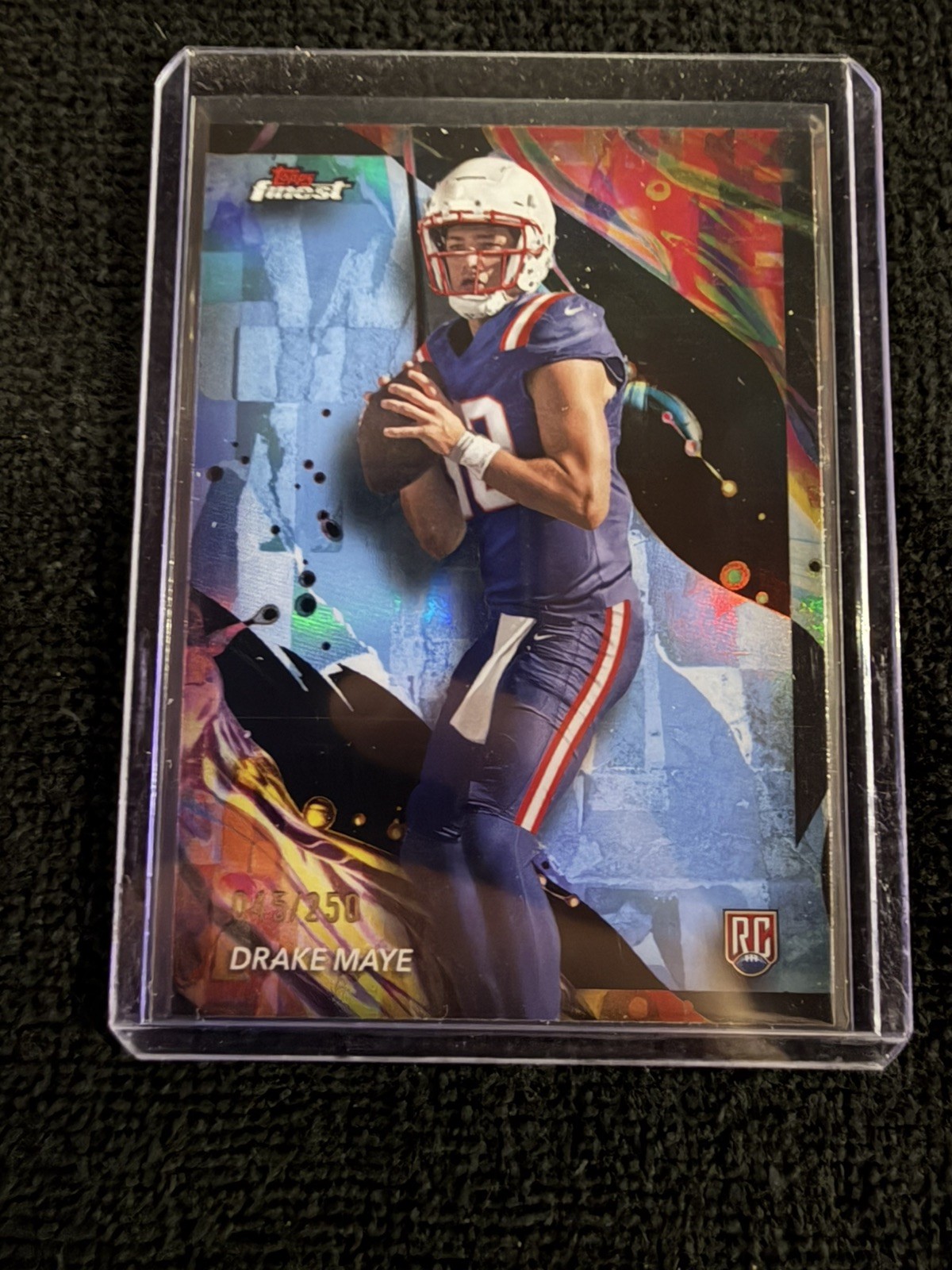 Drake Maye 2024 Topps Finest - Uncommon #162 Sky Blue Refractor /250 (RC)