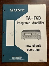Sony TA-F6B Integrated Amplifier Amp New Circuit Operation Original Vintage OEM