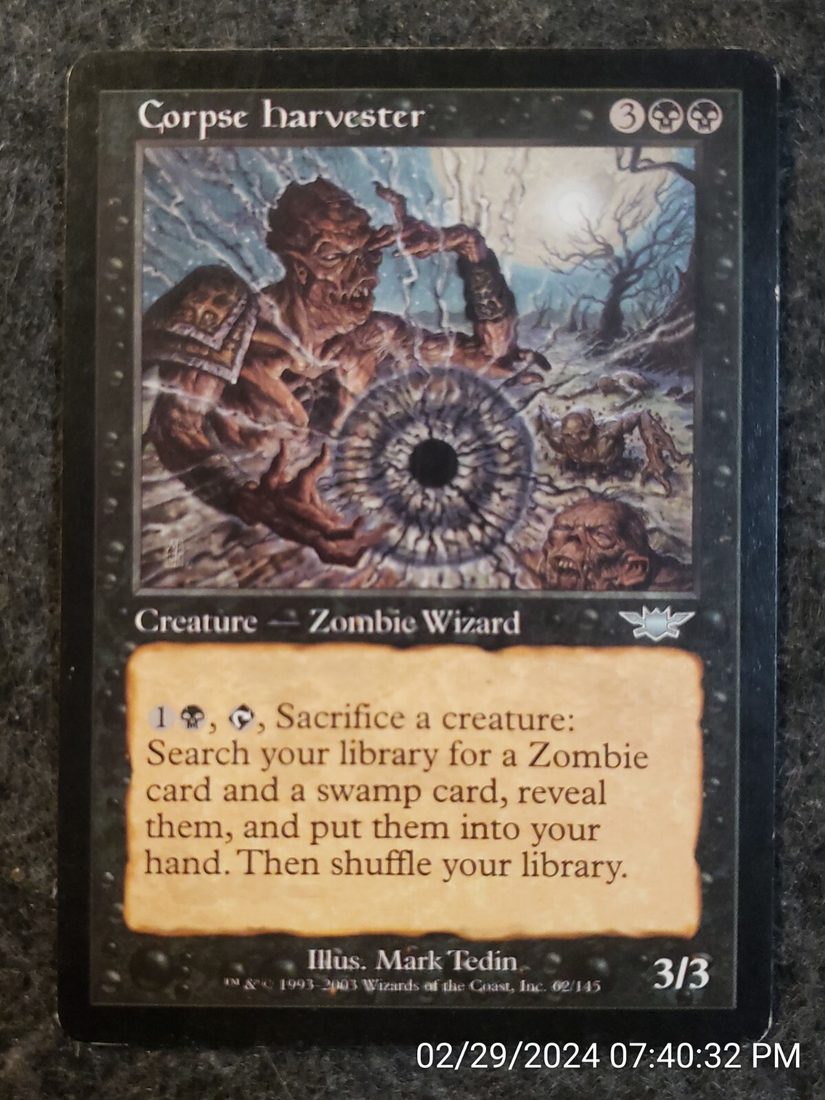 Corpse Harvester Legions NM Black Uncommon MAGIC THE GATHERING CARD (DS3D1E2)
