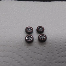 Hot Wheels Redline 4 HK Small Repro Bearing Wheels - Bright Chrome