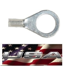 100 12-10 NON-INSULATED 3/8" RING TERMINAL CONNECTOR UNINSULATED Made in USA