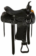 Western Barrel Racing Horse Saddle Premium Leather with tack set 10'' to 18' in