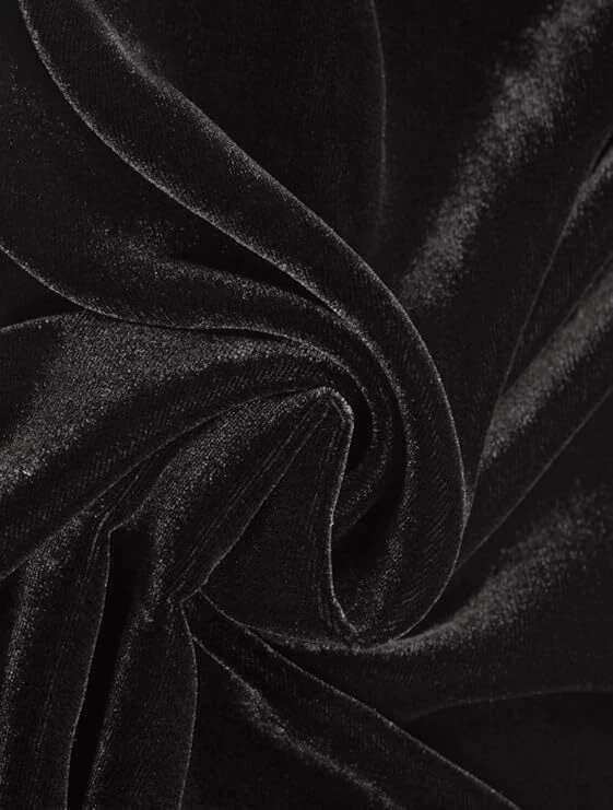 Velvet Fabric Decorative Solid Soft Smooth & Silky Cloth Color Black - Image 2 of 3