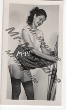 Brunette Lingerie 4"x2" Photo Sexy Cheesecake Vintage Risqué Pinup B&W PJ-70