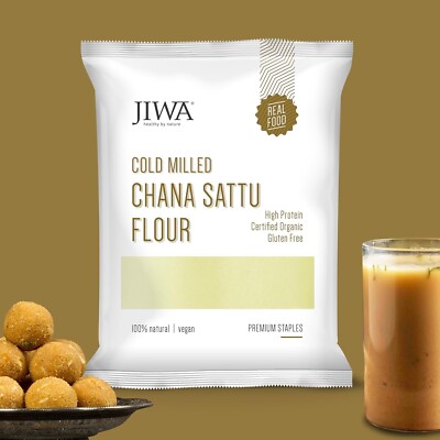 JIWA healthy by nature Cold Pressed Organic Chana Sattu Flour | Gluten Free |1Kg