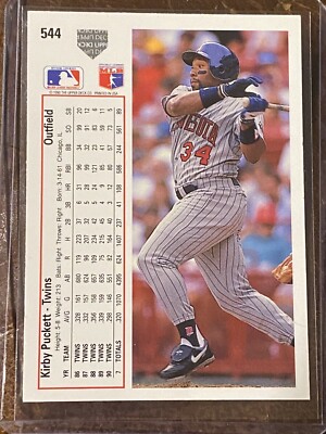 1991 Upper Deck Kirby Puckett Twins #544 Birth Year Error Card | eBay