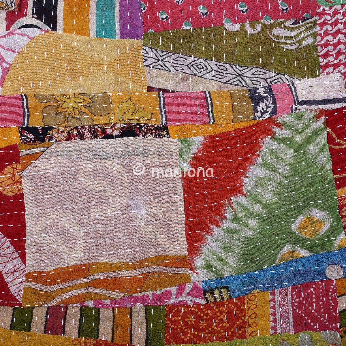 Vintage Patchwork Kantha Quilted Apron Handmade Cotton