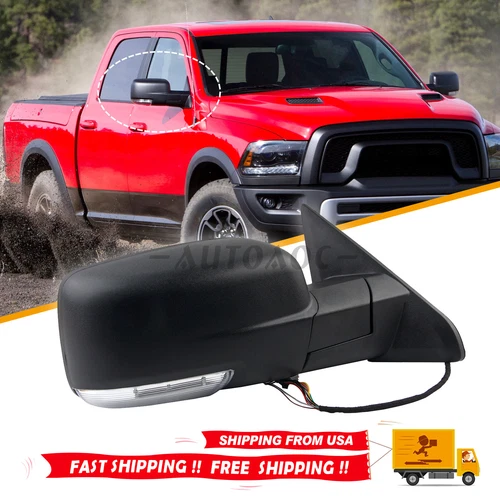 Right Side Mirror for 2013-2019 Dodge Ram 1500 Power Heated+LED Signal View