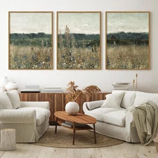 JarThenaAMCS 3Pcs Vintage Landscape Wall Art Prints Meadow Scenery Wall Decor...