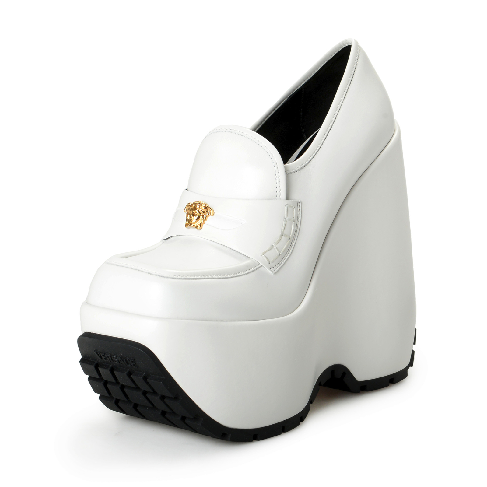 Женские ботильоны на платформе с логотипом Versace Gold Medusa из 100 кожи 151690₽