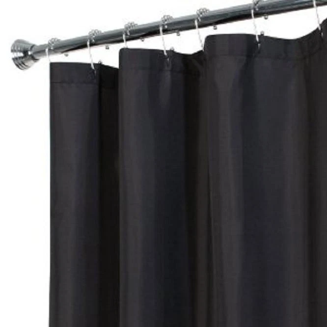 Magnetized Shower Curtain Liner Mildew Resistant Vinyl Free Shipping (Black) - Image 2 of 4