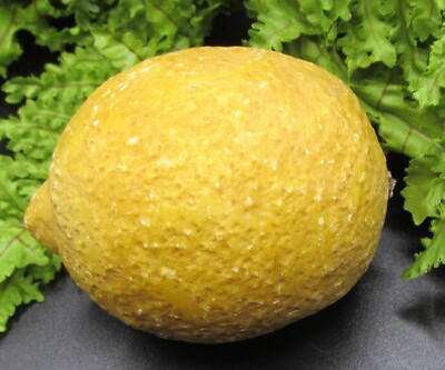 OLD ITALIAN ALABASTER LEMON ~ FRUIT WITH WOOD STEM #33