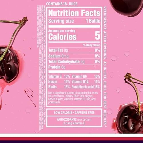 Sparkling Ice Black Cherry–Zero Sugar Sparkling Water, 17 fl oz (Pack of 12) - Picture 6 of 6