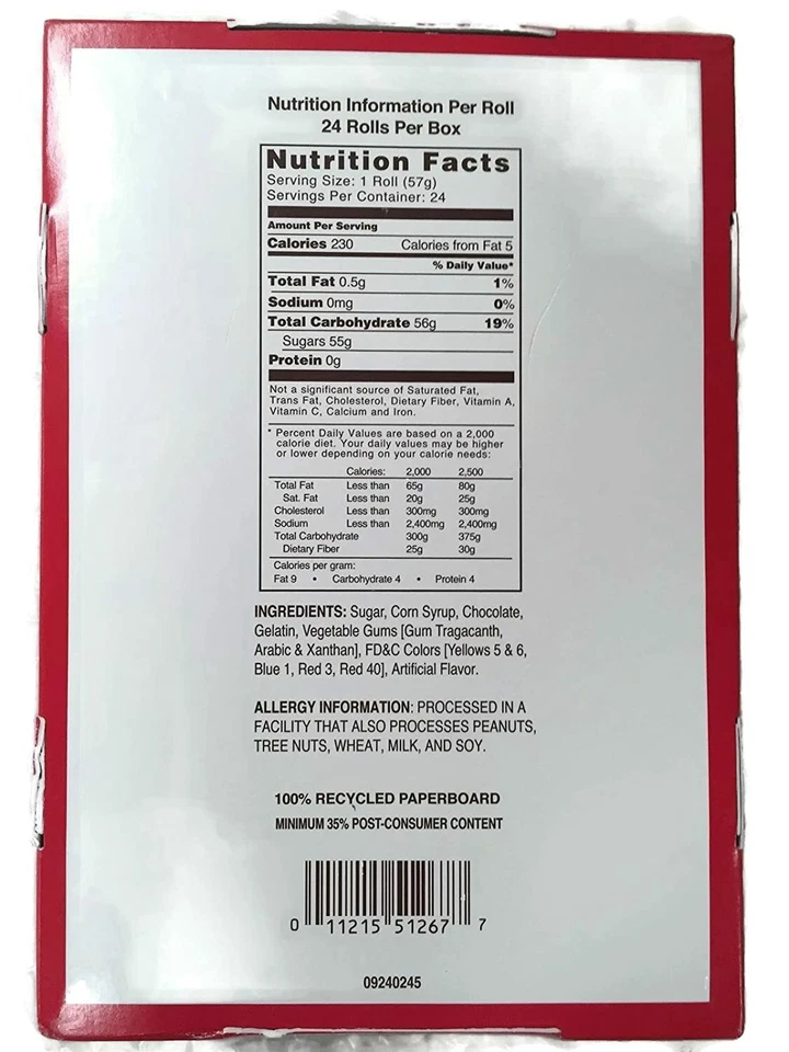 Bolachas NECCO Necco, rolos de chocolate, rolos de 2,02 onças (4-chocolate/4-regular) - Imagem 2 de 3