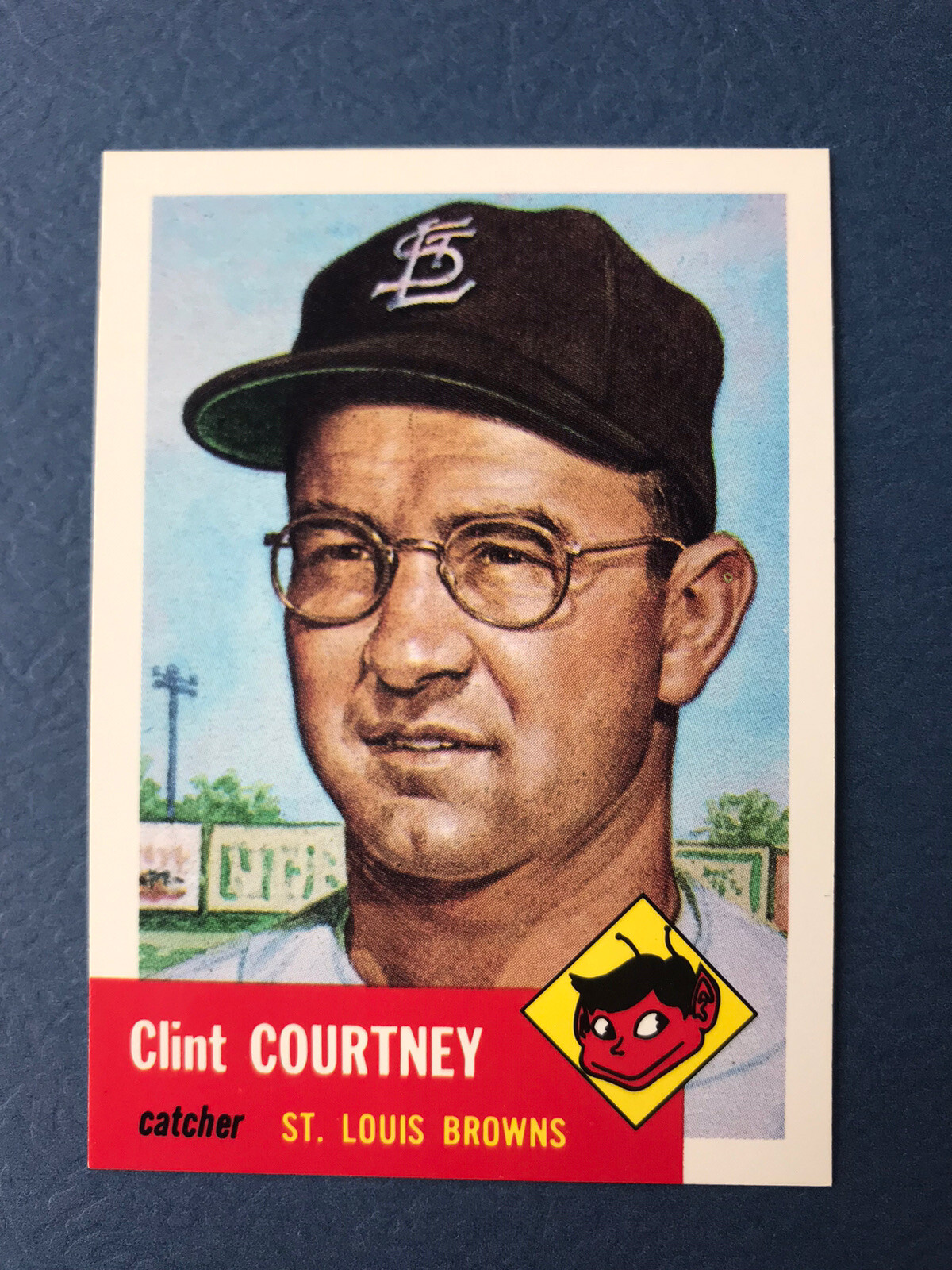 1991 TOPPS -1953 TOPPS ARCHIVES -REPRINT # 127 CLINT COURTNEY - ST. LOUIS BROWNS