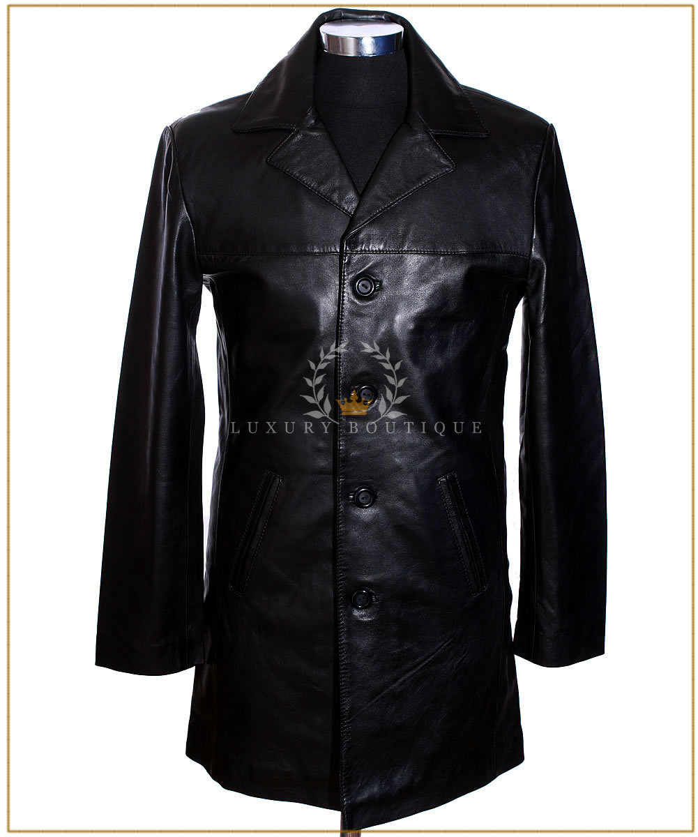 Benjamin Black (SR3476) Men's Smart Knee Length Lambskin Leather