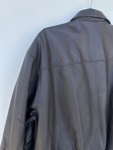 Snap-On Tools Brown Leather Bomber Jacket Coat Quilted Lining MENS Size XL VGUC - Picture 20 of 20