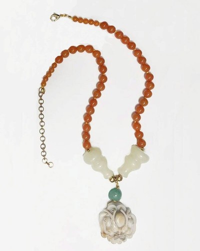 Jade Dragon Head Belt Buckle Necklace - Picture 2 of 16