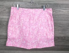 VINEYARD VINES Pink Seashell Print Lined Mini Skirt Casual Preppy Skort Size 8