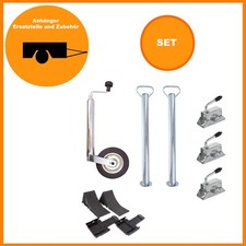 SET Erstausstattung 1x Stützrad - 2x Stütze - 3x Klemmhalter - 2x Keil & Halter