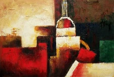 Abstract - # 1,  24x36,  100% Hand Painted Oil Painting on Canvas, 