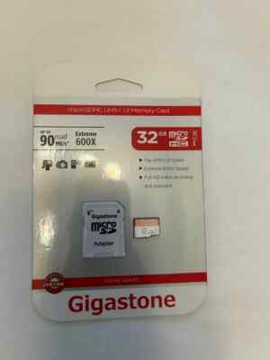 Gigastone microSDHC UHS-1 U1 Memory Card & SD Adapter - 32GB