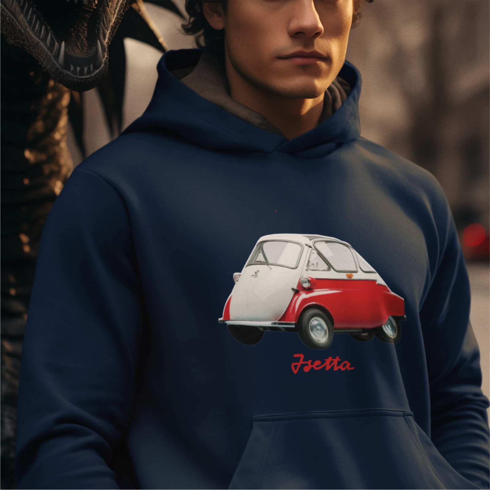 1950's Isetta Bubble Car Hooded Sweatshirt |Gift| Save up to 30% with Multi-Buy