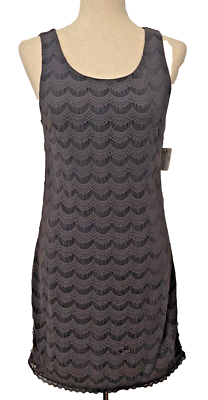 NWT FREE PEOPLE Boho Lace Mini Dress Size M Sleeveless Gray Lined Back  Cut-Out | eBay