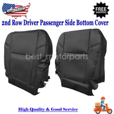 For 07-14 Cadillac Escalade 2nd Row Driver Passenger Bottom Leather Cover Black