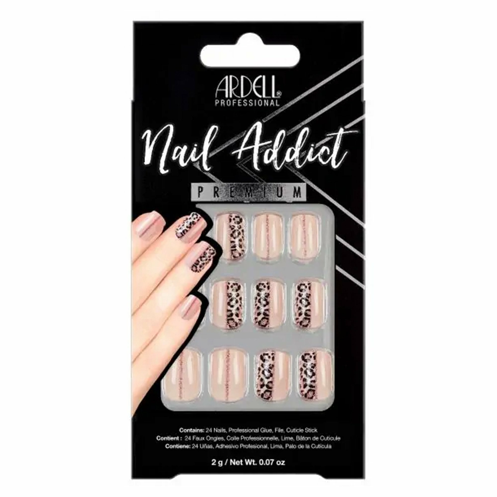 Ardell Nail Addict Premium False Nails - Cheetah Accent (24 Nails)(54603)