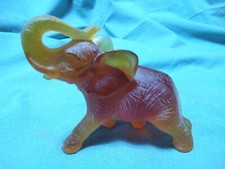 A DAUM GLASS FIGURINE OF AN ELEPHANT Signed 