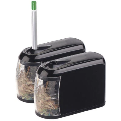 GENERAL OFFICE 2er-Set Elektrischer Bleistiftspitzer für Standard-Blei- & Buntstifte