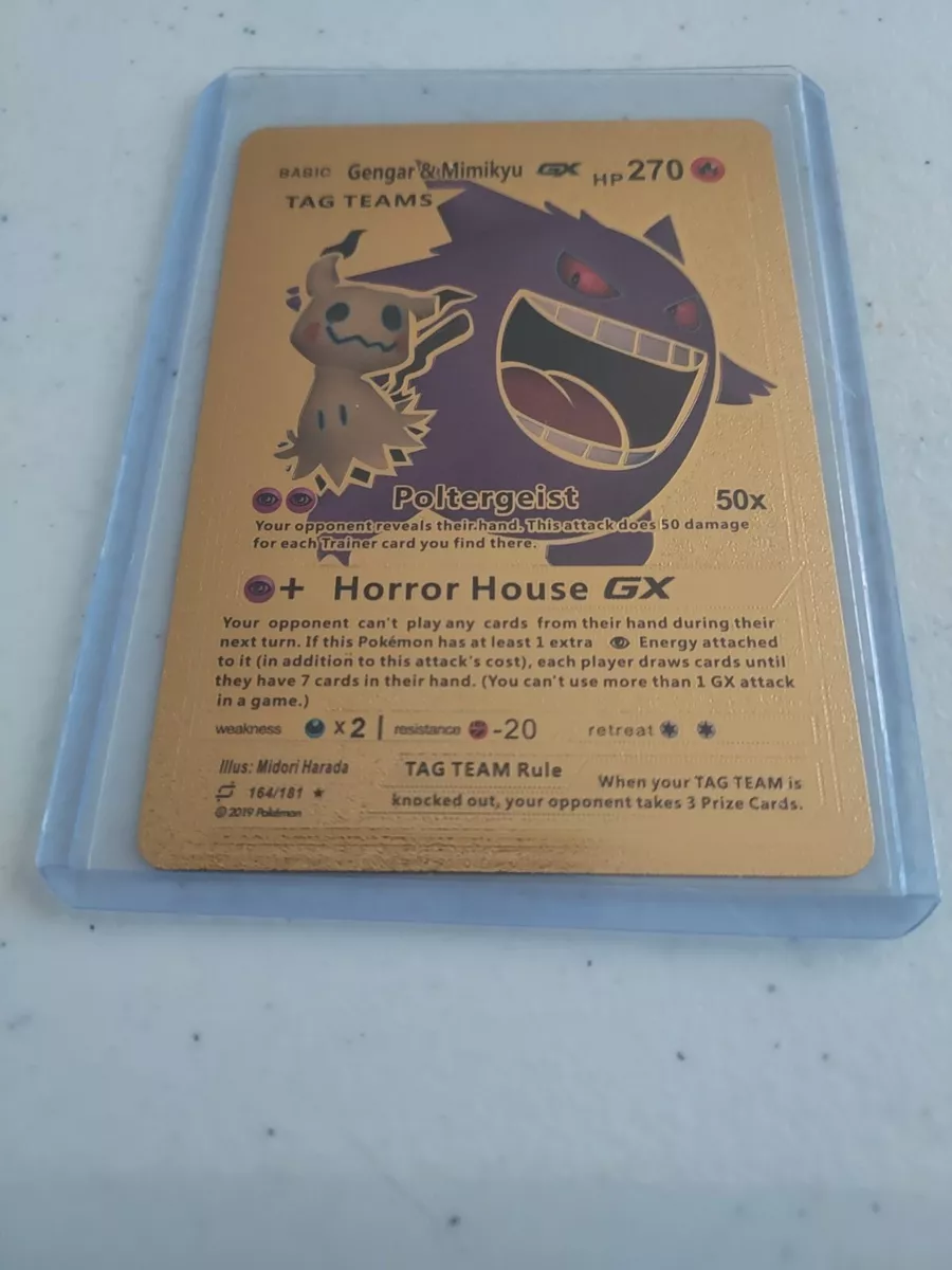 Gengar & Mimikyu GX Gold Foil Tag Team Fan Art Card