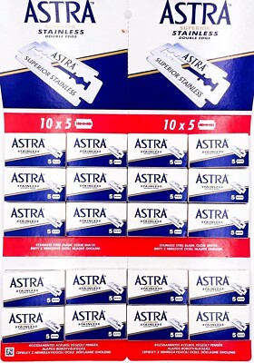 Astra Double Edge Razor Blades - Superior Stainless, 100 PIECES