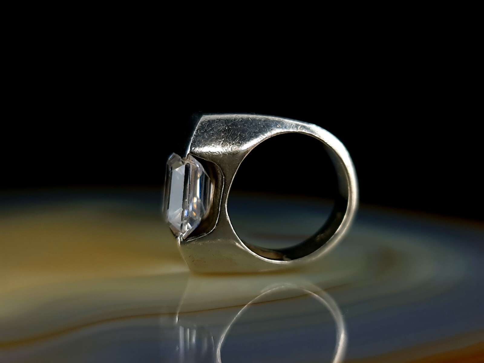 Ring Silber 925 Bergkristall massiv & modern 17 m… - image 3